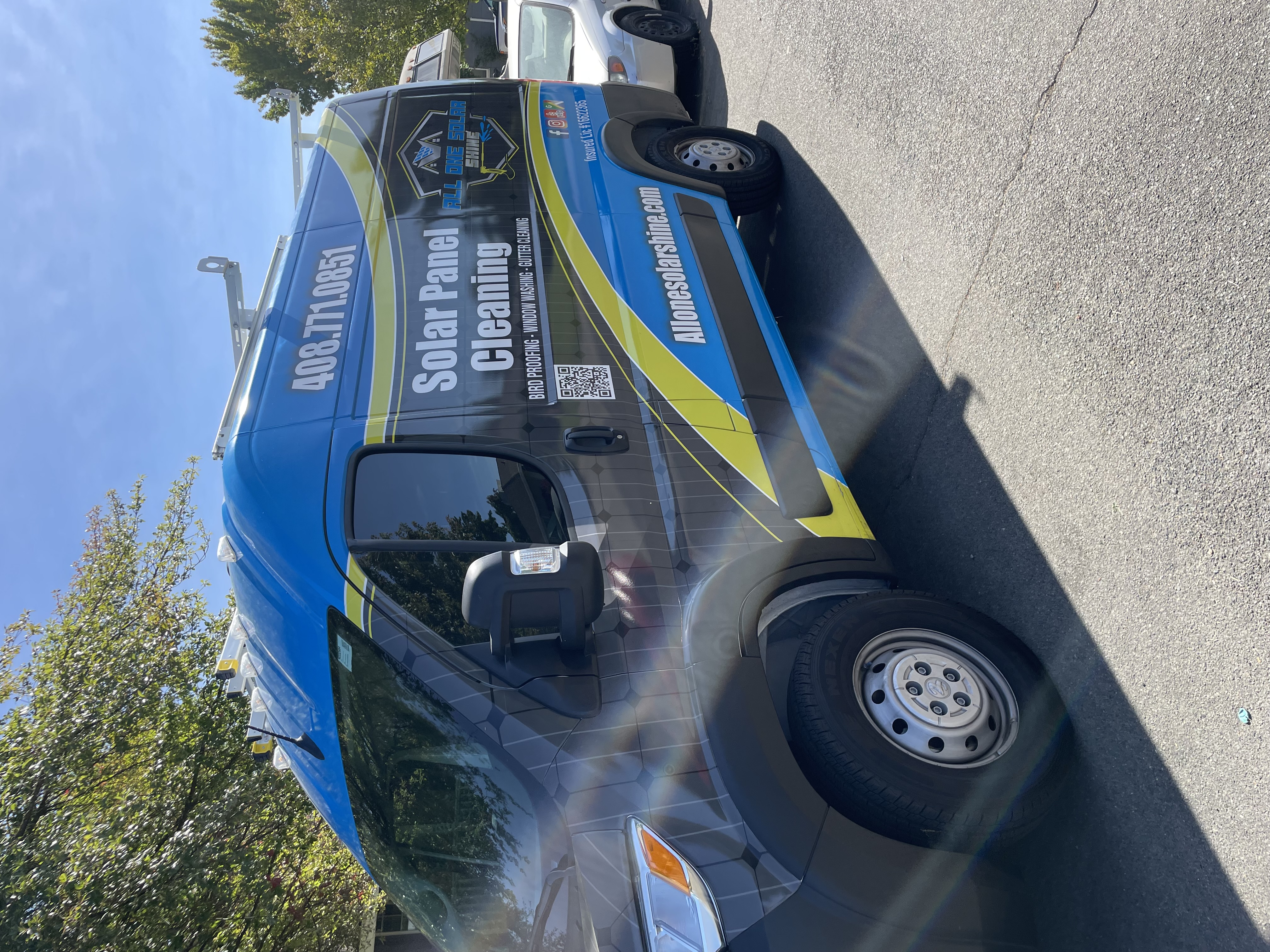 All One Solar Shine service van on a commercial street